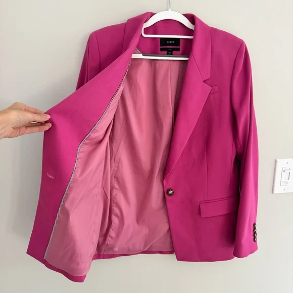 J. Crew Willa Blazer Italian City Wool Blend Blazer Jacket Pink Size 10T